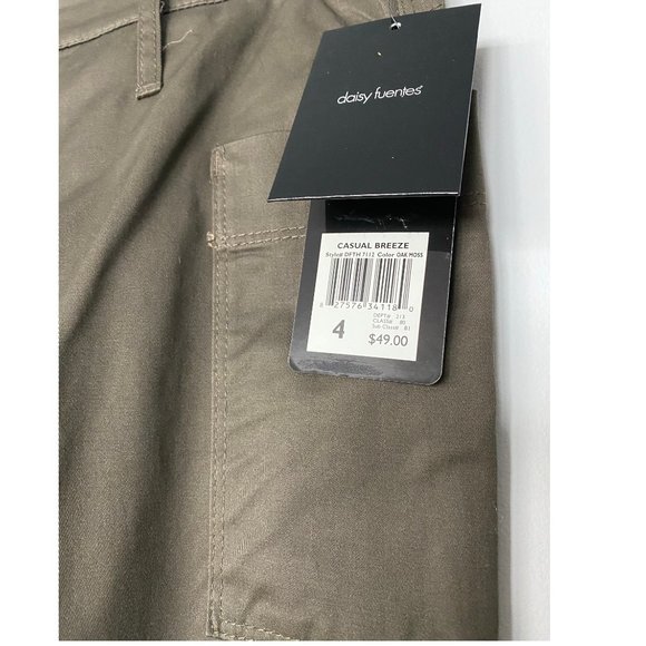 DAISY FUENTES Khaki Lightweight Wide Leg Pants - Picture 5 of 8